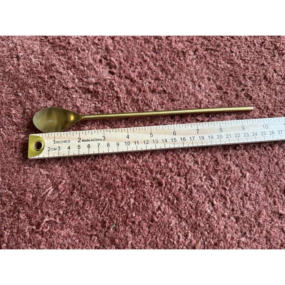 Gold Long  Handle‎ Stir Spoon Tea Coffee Flatware Dinnerware Minimalist